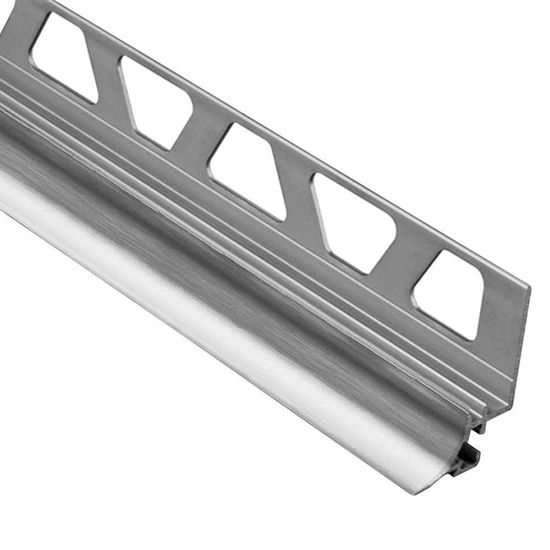 DILEX-AHKA Cove-Shaped Profile with 3/8" Radius - Aluminum Anodized Brushed Chrome 9/16" x 8' 2-1/2"