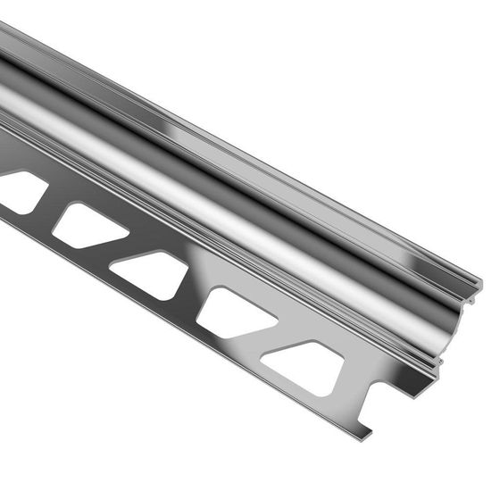 DILEX-AHK Cove-Shaped Profile with 3/8" Radius - Aluminum Anodized Polished Chrome 5/16" x 8' 2-1/2"