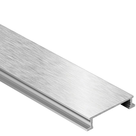 DESIGNLINE Decorative Border Profile - Aluminum Anodized Brushed Nickel 1/4" x 8' 2-1/2"