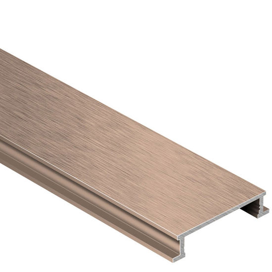 DESIGNLINE Decorative Border Profile - Aluminum Anodized Brushed Copper 1/4" x 8' 2-1/2"