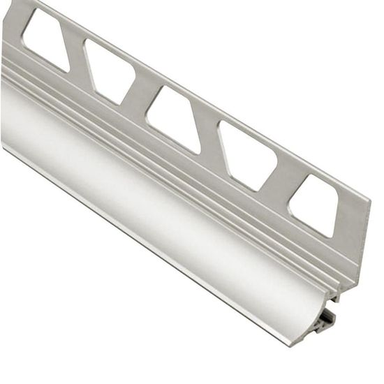 DILEX-AHKA Cove-Shaped Profile with 3/8" Radius - Aluminum Anodized Matte Nickel 9/16" x 8' 2-1/2"