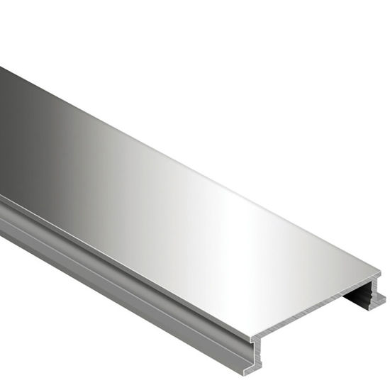 DESIGNLINE Decorative Border Profile - Aluminum Anodized Polished Nickel 1/4" x 8' 2-1/2"