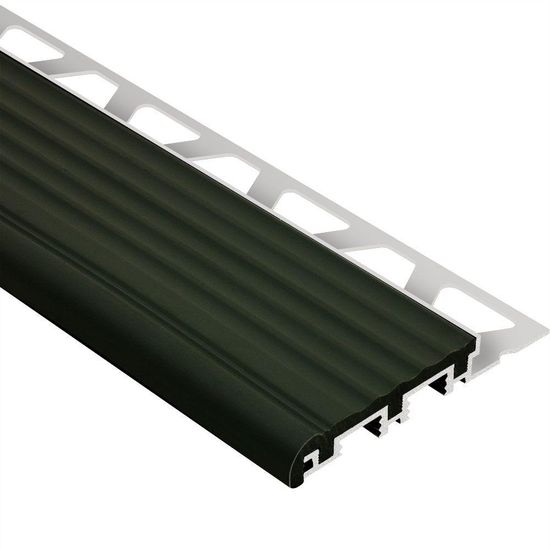 TREP-B Stair-Nosing Profile - Aluminum with Black Tread 2-1/8" x 9/16" x 8' 2-1/2"
