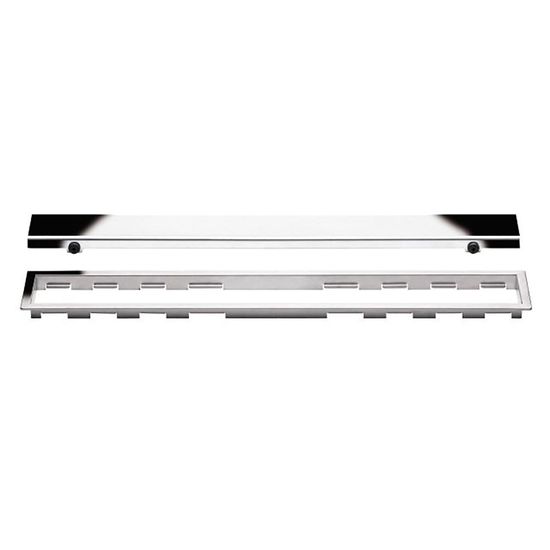 KERDI-LINE Linear Floor Drain with Solid Grate Design - Stainless Steel (V4) Chrome 3/4" x 31-1/2"