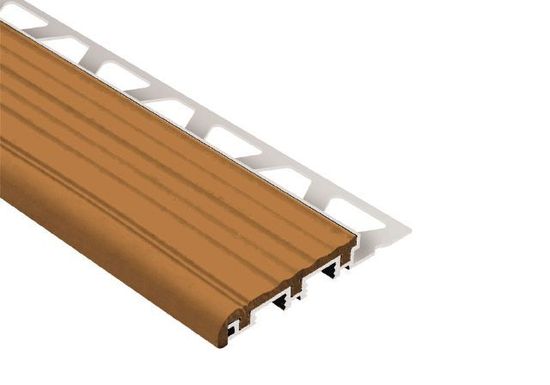 TREP-B Stair-Nosing Profile - Aluminum with Nut Brown Tread 2-1/8" x 1/2" x 4' 11"