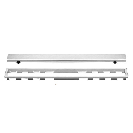 KERDI-LINE Linear Floor Drain with Solid Grate Design - Brushed Stainless Steel (V4) 3/4" x 47-1/4