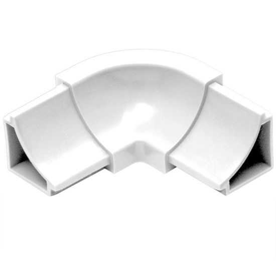 DILEX-HKW Inside Corner 90° 3-Way with 11/16" Radius - PVC Plastic Bright White