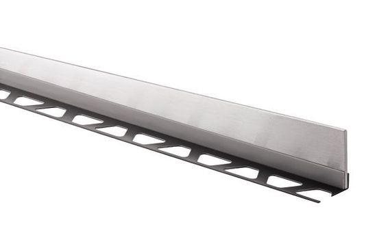 SHOWERPROFILE-SB 2-Part Tapered Edging Profile - Brushed Stainless Steel (V2) 3/8" x 47-1/4"