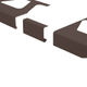 BARA-RW Connector for Balcony Edging Profile Aluminum Black Brown 2-3/16"