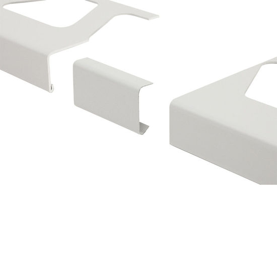 BARA-RW Connector for Balcony Edging Profile Aluminum Bright White 3-3/4"