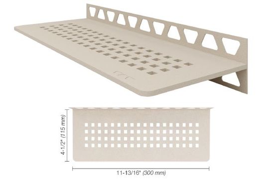 Shelf-W Rectangular Wall Shelf Square Design - Aluminum Cream