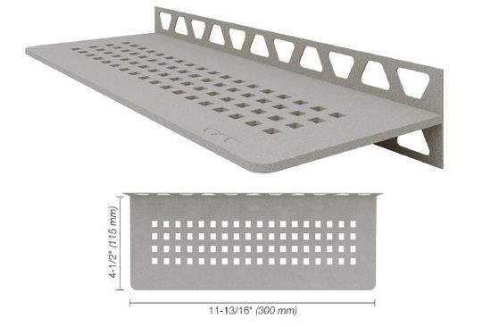 Shelf-W Rectangular Wall Shelf Square Design - Aluminum Stone Grey