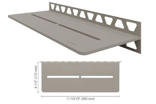 Shelf-W Rectangular Wall Shelf Pure Design - Aluminum Greige