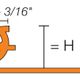 RENO-VT Support Profile for RENO-V Reducers Anodized Aluminum Satin 1/2" x 8' 2-1/2"