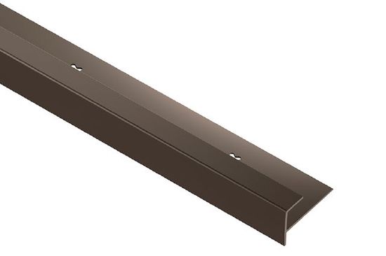 VINPRO-STEP Stair Nose for Resilient Surface Anodized Aluminum Brushed Antique Bronze 5/16" x 8' 2-1/2"