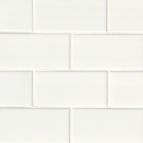 Tuiles de mur Domino white lustré 3" x 6"