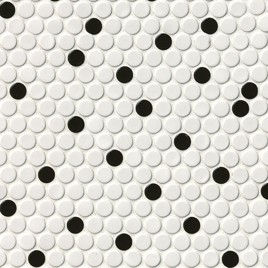 Mosaic Black and White Glossy 12" x 12"