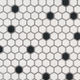 Mosaic Domino Black and White Matte 10-11/32 x 11-15/16"
