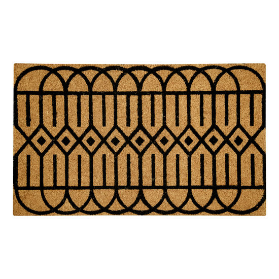 Tapis d'entrée tribal en fibre de noix de coco 22" x 36"