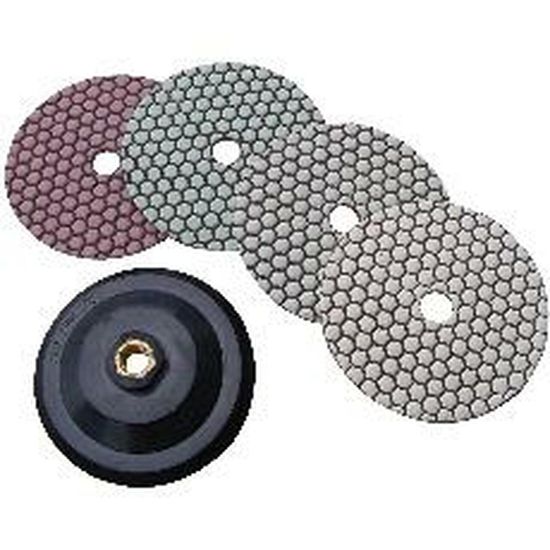 4" Diamond Stone Polishing Set with Attachment with 100-200-400-800 Grit