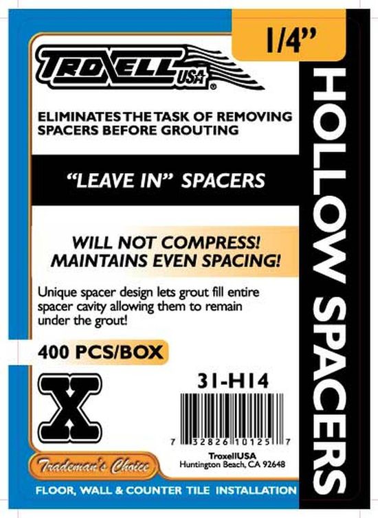Hollow Spacers Leave-In 1/4" (Pack of 400)