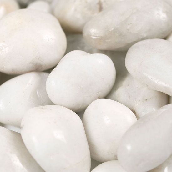 Medium River Stones Piedra Pebbles Himalaya White Polished 20 lb