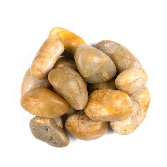 Large River Stones Piedra Pebbles Yellow Polished 40 lb