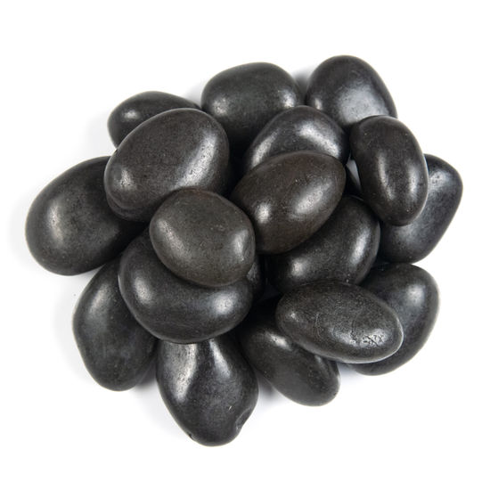 Large River Stones Piedra Pebbles Black Polished 40 lb