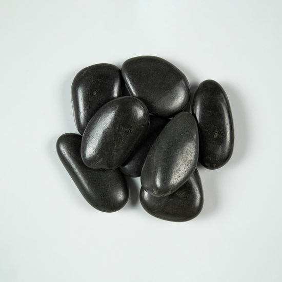 Very Large River Stones Piedra Pebbles Black Polished 40 lb