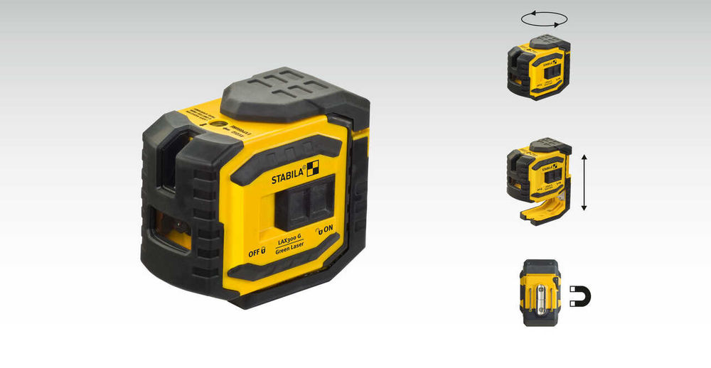 Stabila 03185 lax300g green beam outlet cross line laser plus