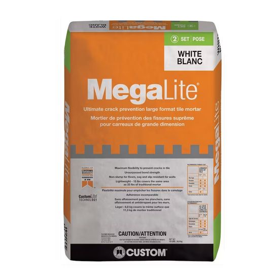 Custom Building Products MegaLite 30 lb. White Ultimate Crack Prevention Large Format Tile Mortar