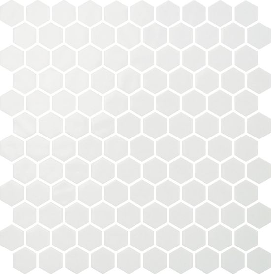Mosaic Tiles Hex Natureglass Glossy White 12" x 12"