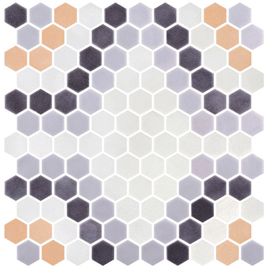 Mosaic Tiles Hex Pattern 3 Matte 12" x 12"