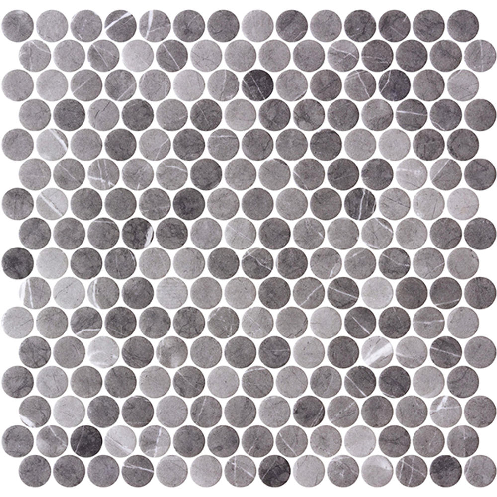 Centura Mosaic Tiles Penny Ecostone Matte Grafito 11" x 11" (PE2005018)  FloorBox