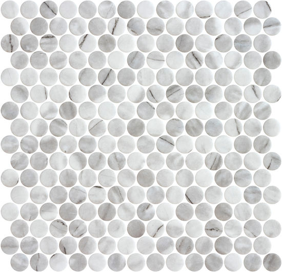 Mosaic Tiles Penny Ecostone Inverno Grey Mat 11" x 11"