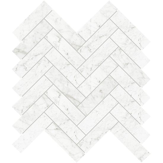 Tuiles plancher I Marmi Herringbone Carrara Poli 12" x 12"