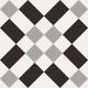 Floor Tiles Patchwork Black & White 02 Matte 8" x 8"