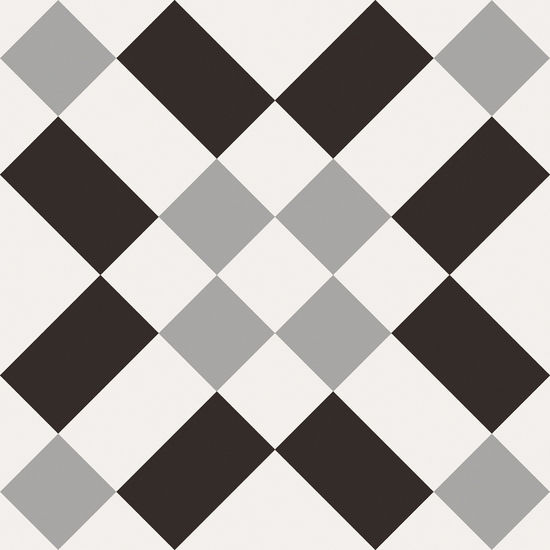 Floor Tiles Patchwork Black & White 02 Matte 8" x 8"