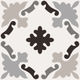 Floor Tiles Patchwork Black & White 03 Matte 8" x 8"