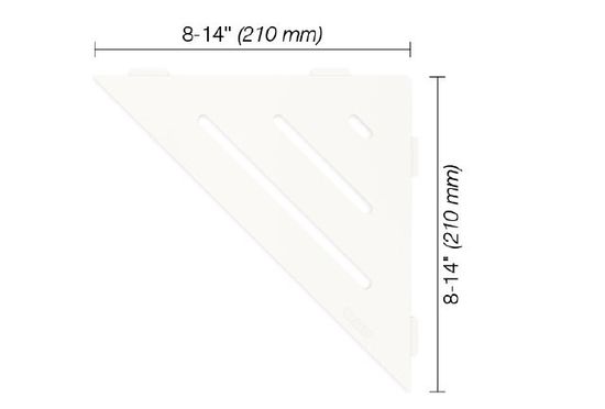 SHELF-E Triangular Corner Shelf Wave Design - Aluminum Matte White