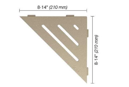 SHELF-E Triangular Corner Shelf Wave Design - Aluminum Cream