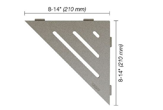 SHELF-E Triangular Corner Shelf Wave Design - Aluminum Stone Grey