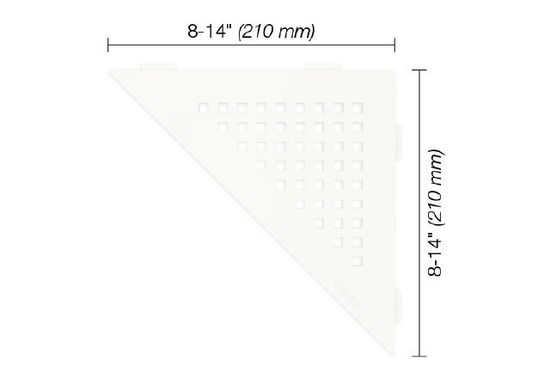 SHELF-E Triangular Corner Shelf Square Design - Aluminum Matte White