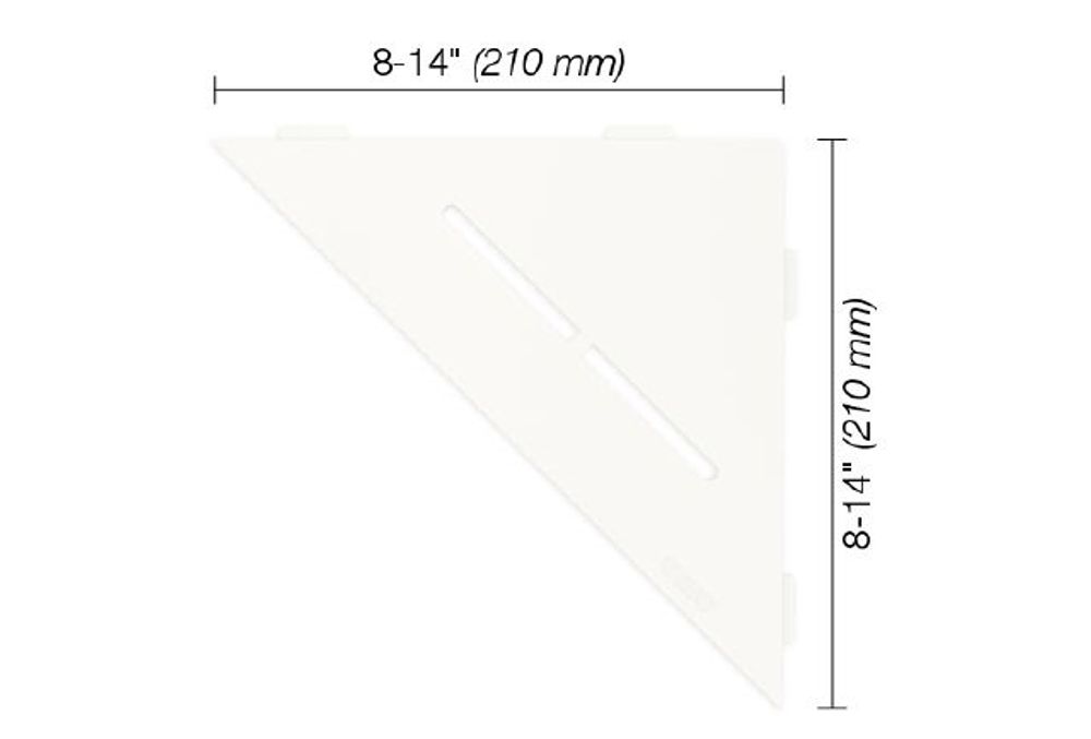Schluter SHELF-E Triangular Corner Shelf Pure Design Aluminum Matte White  (SES1D7MBW) FloorBox