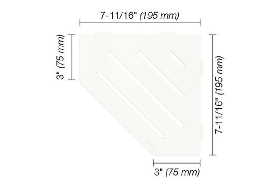 SHELF-E Pentagonal Corner Shelf Wave Design - Aluminum Matte White