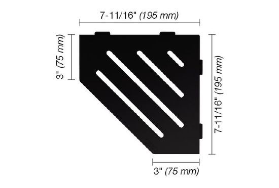 SHELF-E Pentagonal Corner Shelf Wave Design - Aluminum Matte Black
