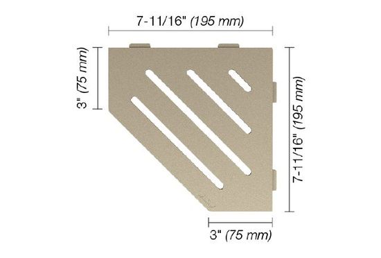 SHELF-E Pentagonal Corner Shelf Wave Design - Aluminum Cream