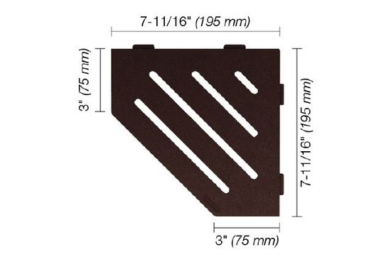 SHELF-E Pentagonal Corner Shelf Wave Design - Aluminum Bronze