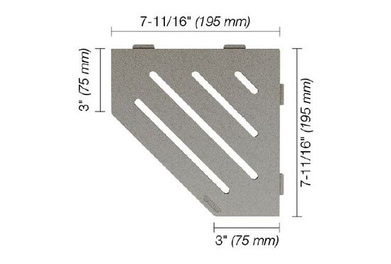 SHELF-E Pentagonal Corner Shelf Wave Design - Aluminum Stone Grey