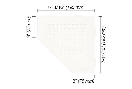 SHELF-E Pentagonal Corner Shelf Square Design - Aluminum Matte White